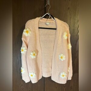 ARULA Pink Floral Embroidered Cardigan